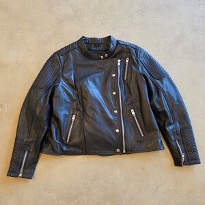 First classics black leather biker jacket